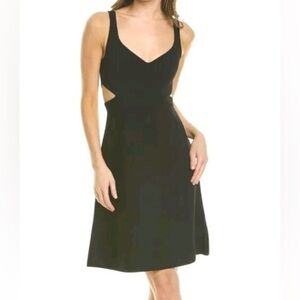 Theory Knit Cut-Out Flare Compact Crepe Mini Dress Size Medium